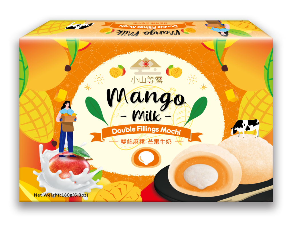 Mochi Doble Relleno (Sabor Frutilla/Plátano/Mango) - 6 pcs